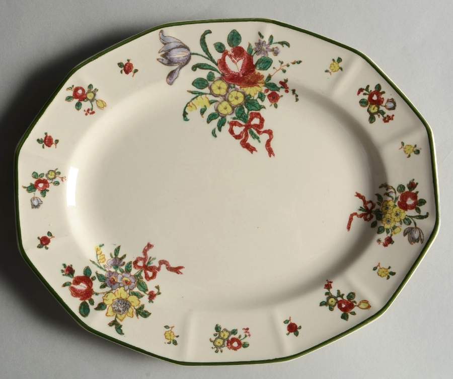 Old Leeds Spray 10" Oval Serving Platter by Royal Doulton-1