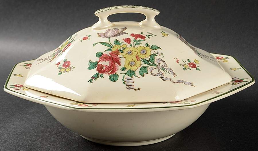 Old Leeds Spray Round Covered Vegetable by Royal Doulton-1