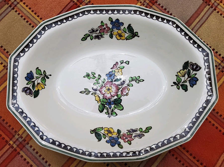 Old Leeds Spray 9" Oval Vegetable Bowl by Royal Doulton-1