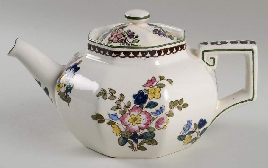 Old Leeds Spray Teapot & Lid by Royal Doulton-1
