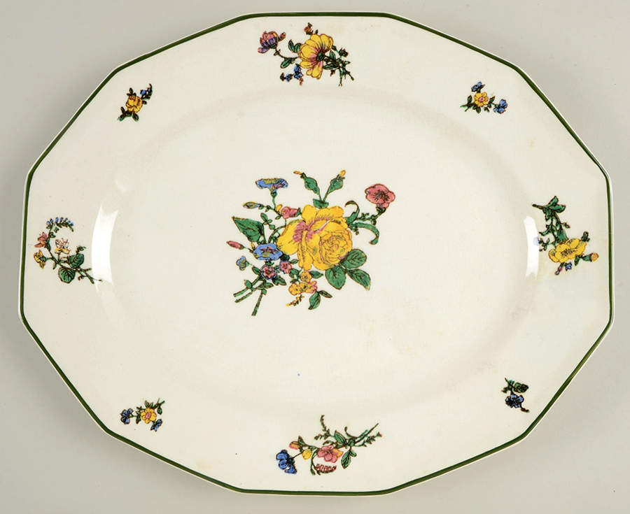 Old Trentham Sprays 14" Oval Serving Platter by Royal Doulton-1
