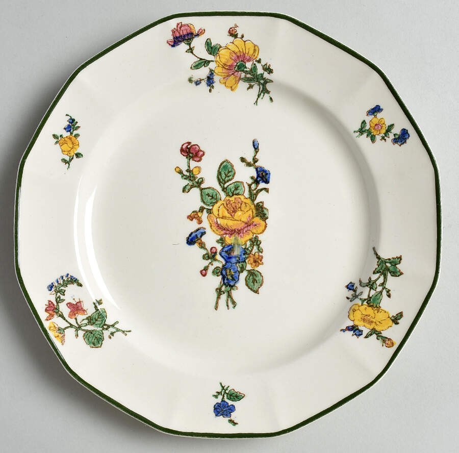 Old Trentham Sprays Luncheon Plate by Royal Doulton-1