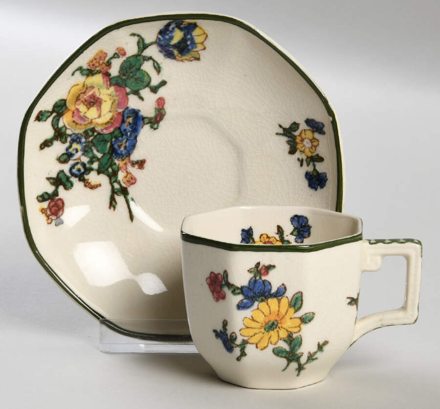 Old Trentham Sprays Demitasse Cup & Saucer Set by Royal Doulton-1