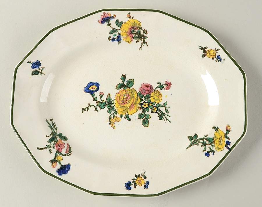 Old Trentham Sprays 9" Oval Serving Platter by Royal Doulton-1