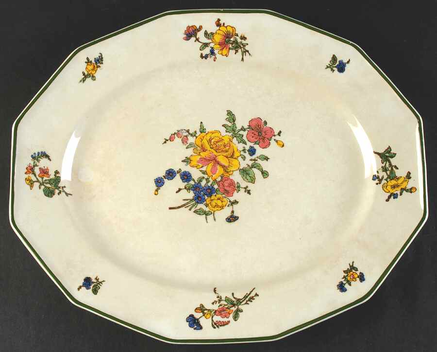 Old Trentham Sprays 13" Oval Serving Platter by Royal Doulton-1