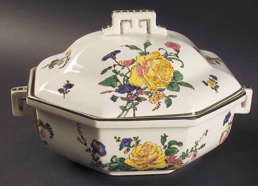 Old Trentham Sprays Round Covered Vegetable by Royal Doulton-1