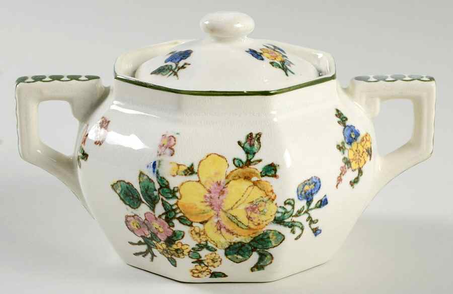 Old Trentham Sprays Sugar Bowl & Lid by Royal Doulton-1