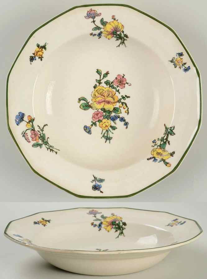 Old Trentham Sprays Rim Soup Bowl by Royal Doulton-1