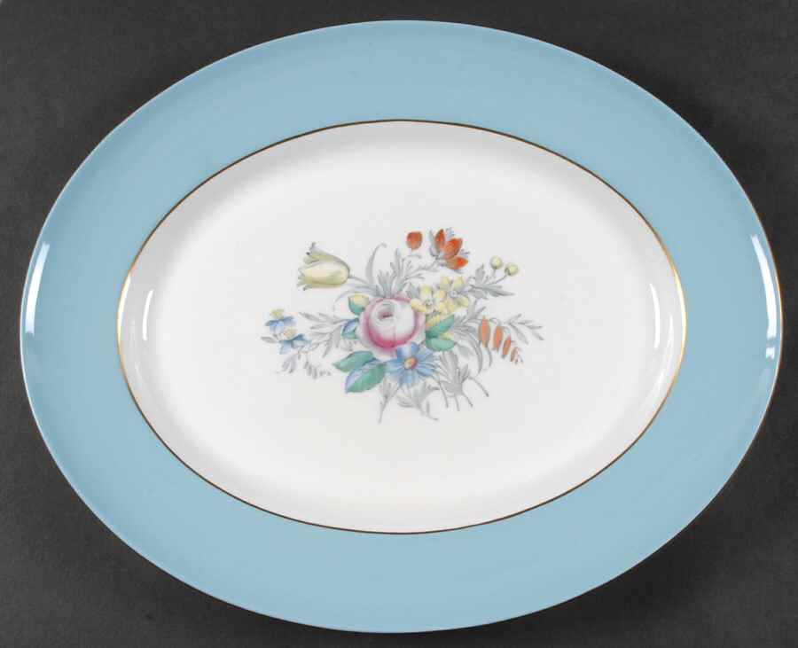 Old Westbury Blue 14" Oval Serving Platter by Royal Doulton-1