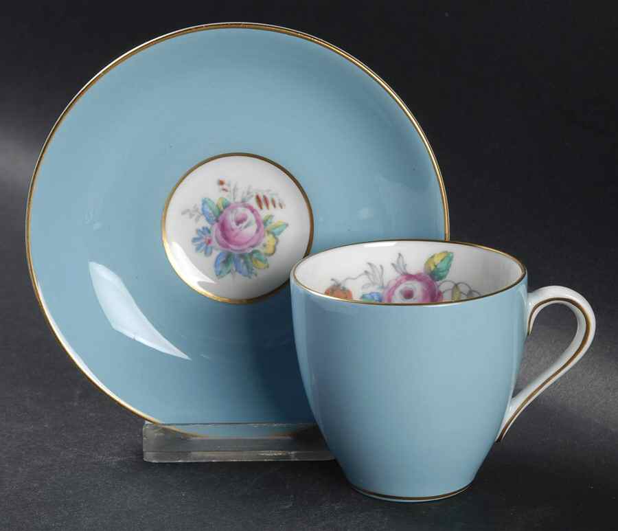 Old Westbury Blue Flat Demitasse Cup & Saucer Set by Royal Doulton-1