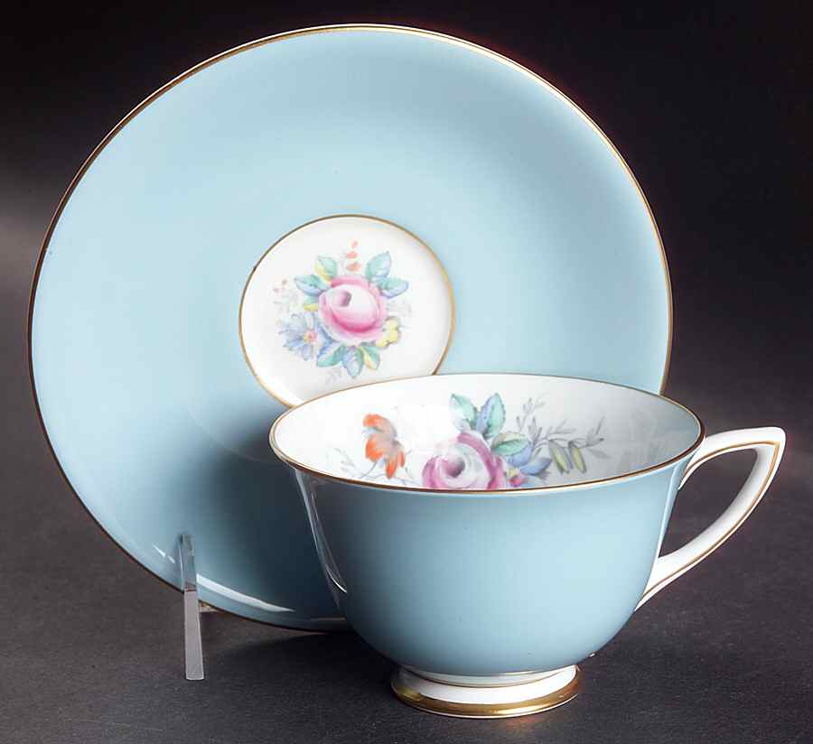 Old Westbury Blue Footed Cup & Saucer Set by Royal Doulton-1