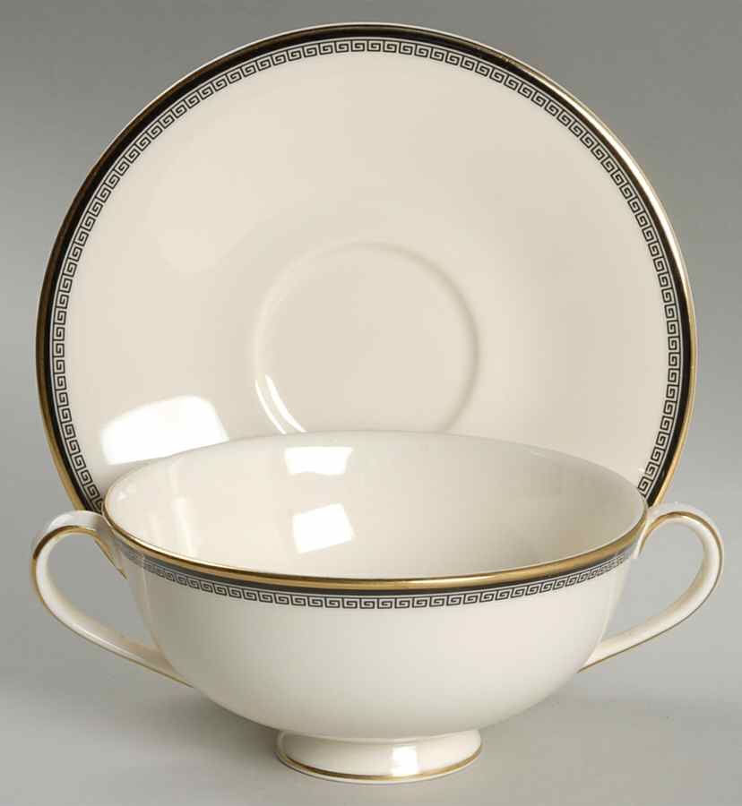 Olympia Footed Cream Soup Bowl & Saucer Set by Royal Doulton-1