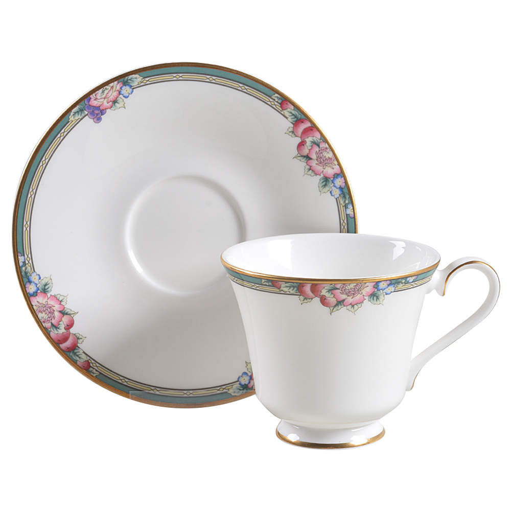 Orchard Hill Footed Cup & Saucer Set by Royal Doulton-1