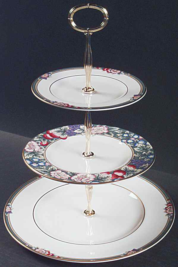 Orchard Hill 13 7/8"-14 1/4" 3-Tiered Serving Tray(DP,SP,BB) HC by Royal Doulton-1