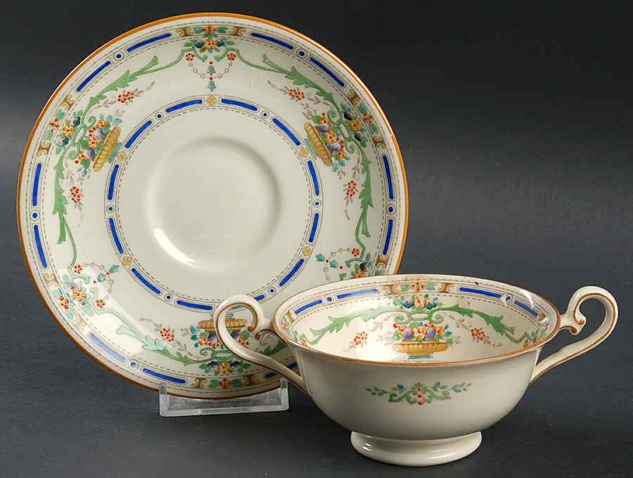 Ormonde Footed Cream Soup Bowl & Saucer Set by Royal Doulton-1