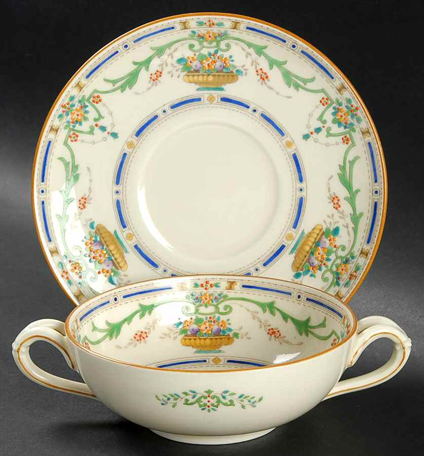 Ormonde Flat Cream Soup Bowl & Saucer Set by Royal Doulton-1