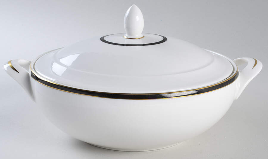 Oxford Black Oval Covered Vegetable by Royal Doulton-1