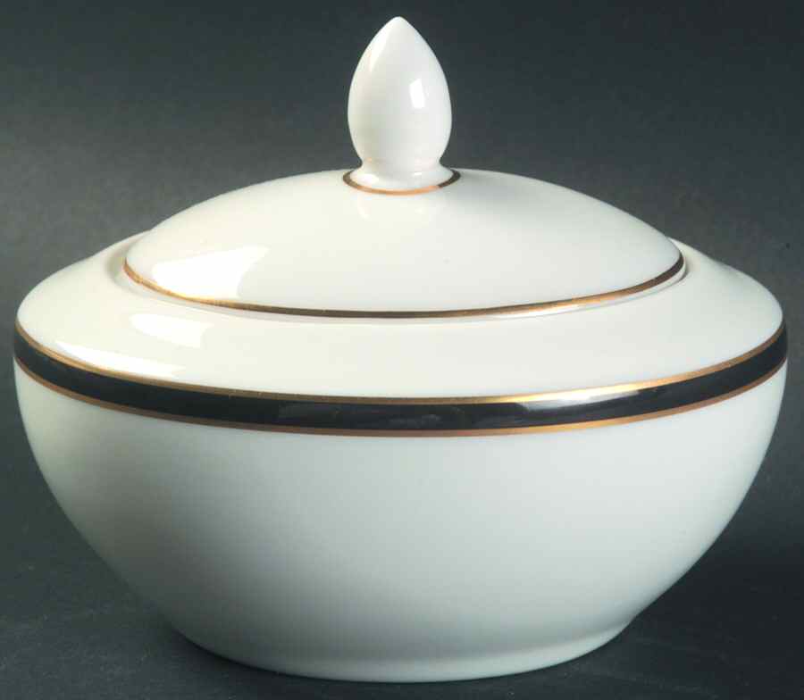 Oxford Black Sugar Bowl & Lid by Royal Doulton-1