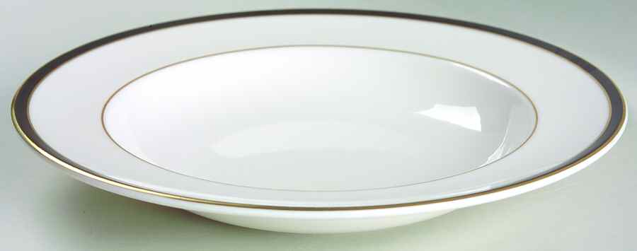 Oxford Black Large Rim Soup Bowl by Royal Doulton-1