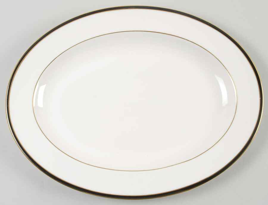Oxford Black 13" Oval Serving Platter by Royal Doulton-1