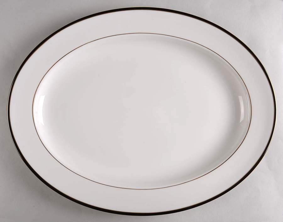 Oxford Black 16" Oval Serving Platter by Royal Doulton-1