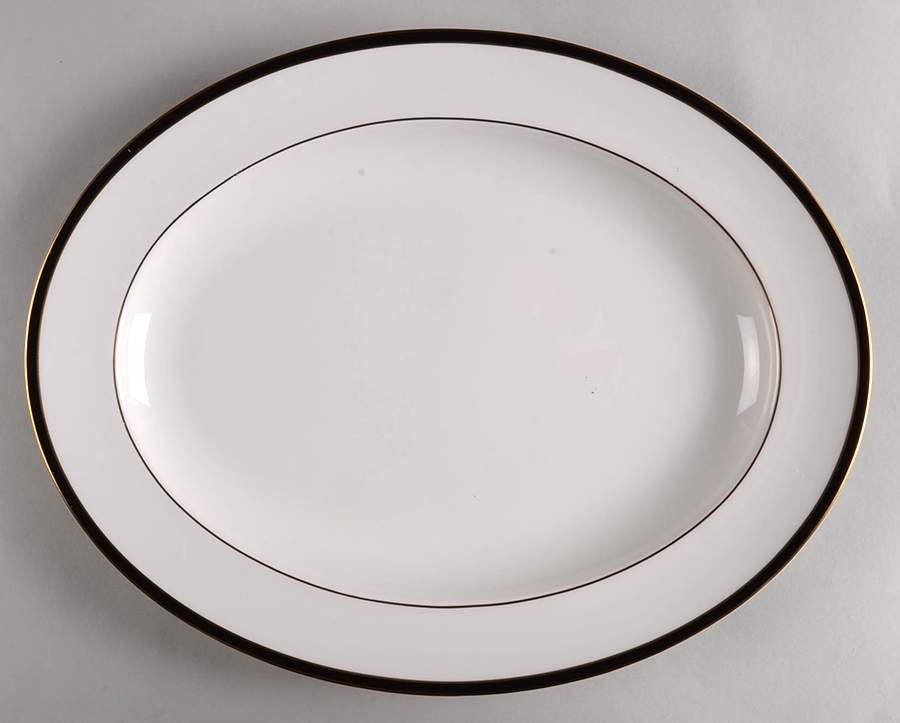 Oxford Black 13" Oval Serving Platter by Royal Doulton-1