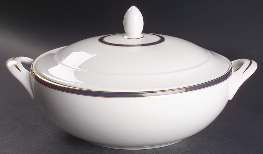 Oxford Blue Oval Covered Vegetable by Royal Doulton-1