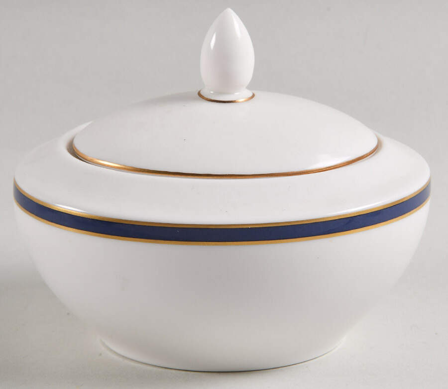 Oxford Blue Sugar Bowl & Lid by Royal Doulton-1
