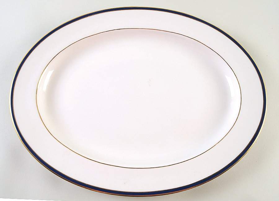 Oxford Blue 16" Oval Serving Platter by Royal Doulton-1