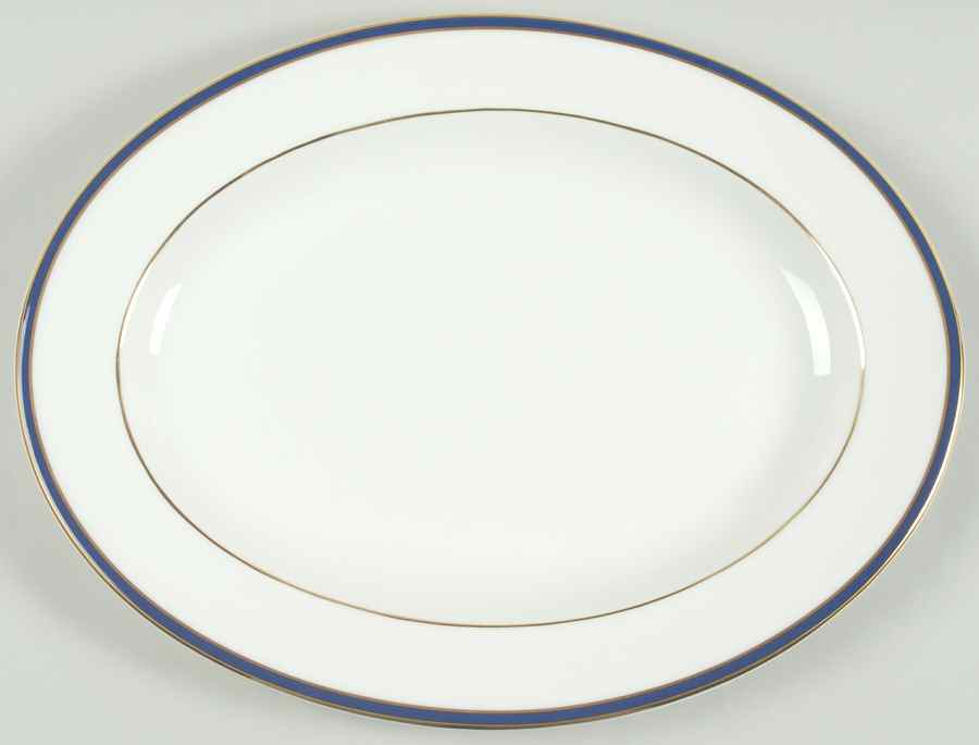 Oxford Blue 13" Oval Serving Platter by Royal Doulton-1