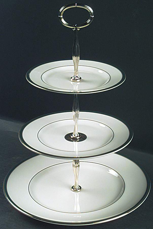 Oxford Green (England) 13 7/8"-14 1/4" 3-Tiered Serving Tray(DP,SP,BB) HC by Royal Doulton-1