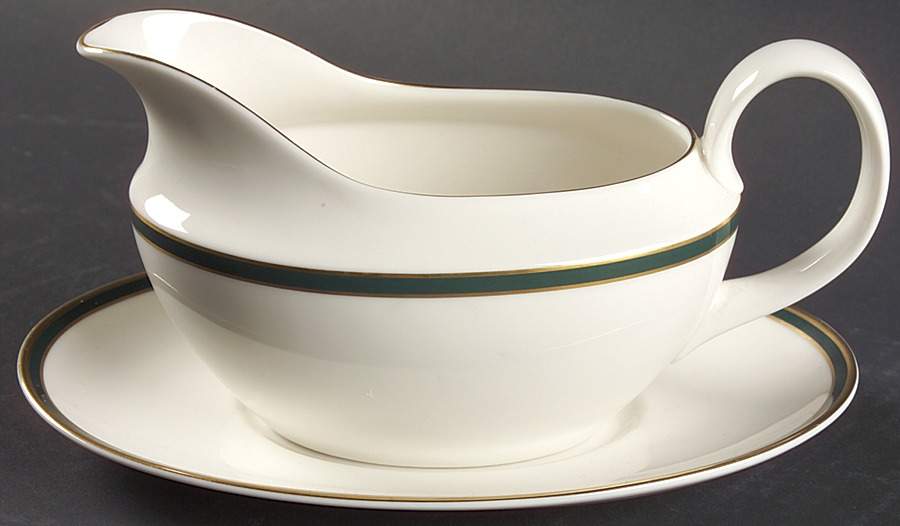Oxford Green (England) Gravy Boat & Underplate by Royal Doulton-1