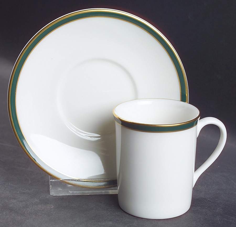 Oxford Green (England) Flat Demitasse Cup & Saucer Set by Royal Doulton-1