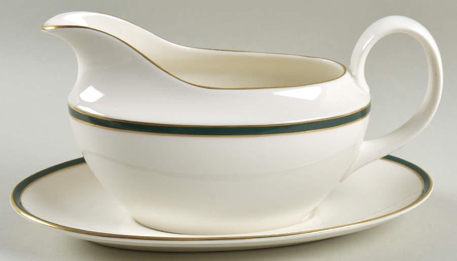 Oxford Green (England) Gravy Boat & Underplate by Royal Doulton-1