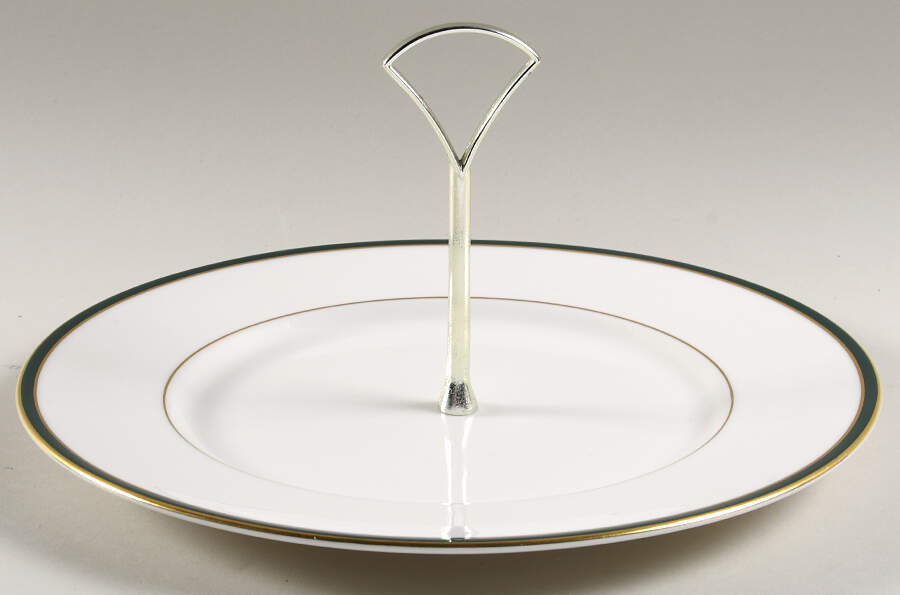 Oxford Green (England) Round Serving Plate with Handle (DP) by Royal Doulton-1