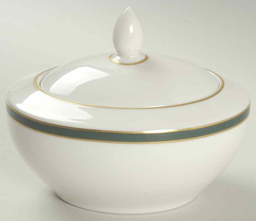 Oxford Green (England) Sugar Bowl & Lid by Royal Doulton-1