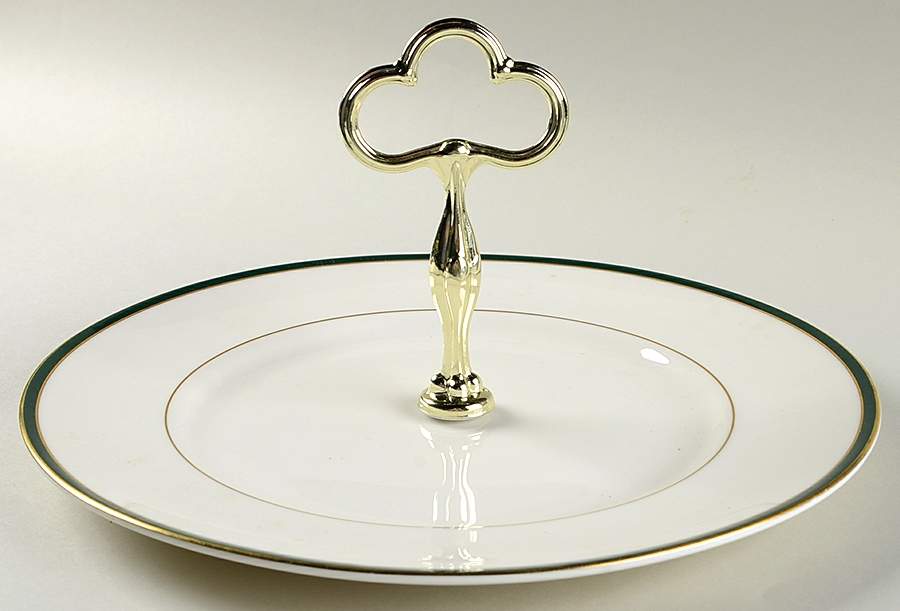 Oxford Green (England) Round Serving Plate with Handle (DP) by Royal Doulton-1