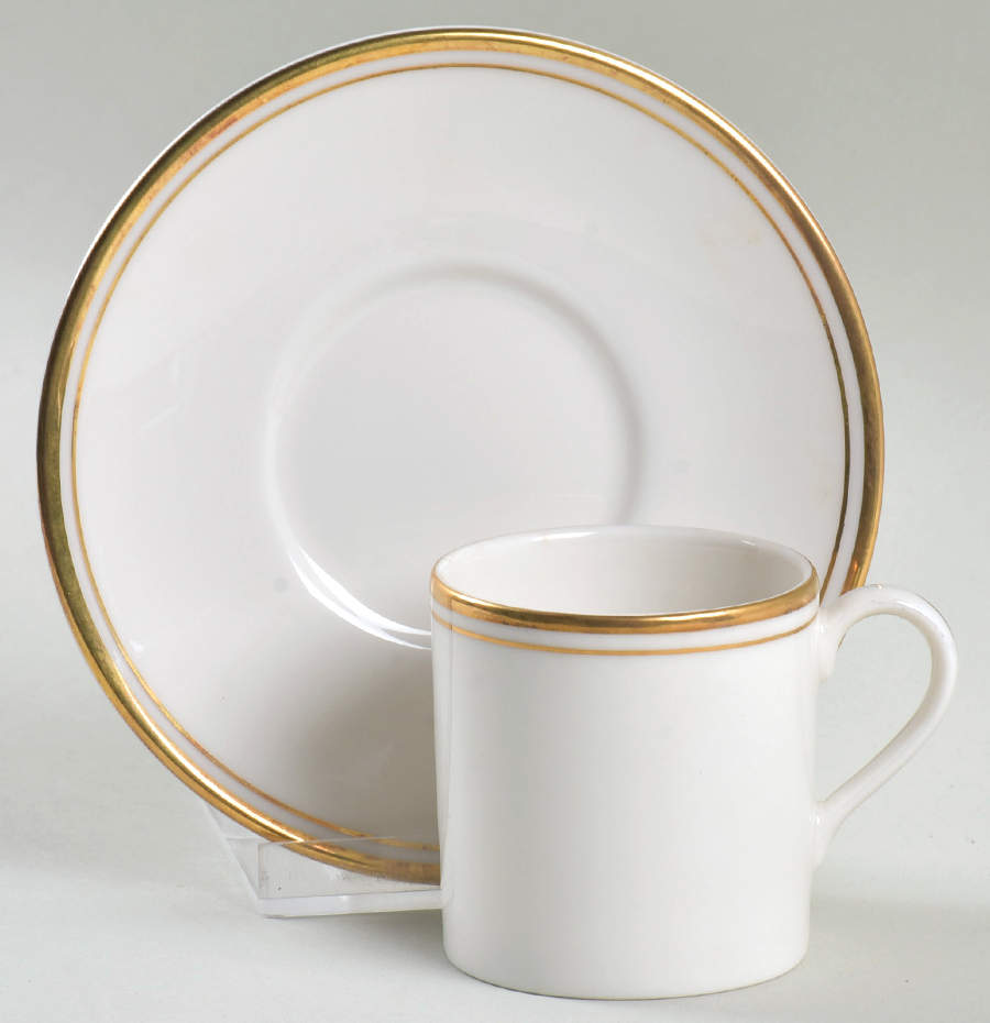 Oxford Gold Flat Demitasse Cup & Saucer Set by Royal Doulton-1