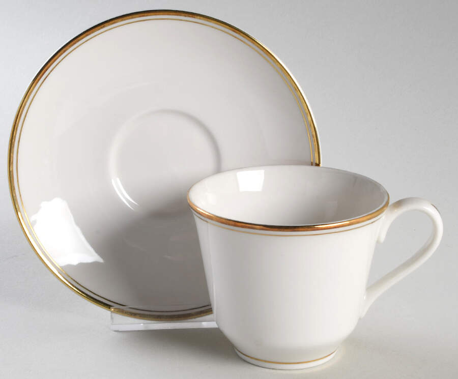 Oxford Gold Flat Cup & Saucer Set by Royal Doulton-1