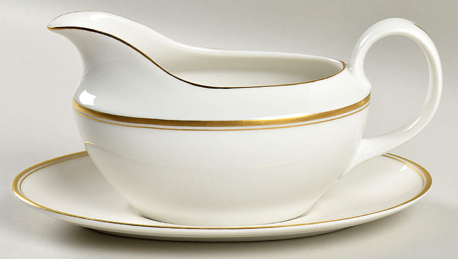 Oxford Gold Gravy Boat & Underplate by Royal Doulton-1