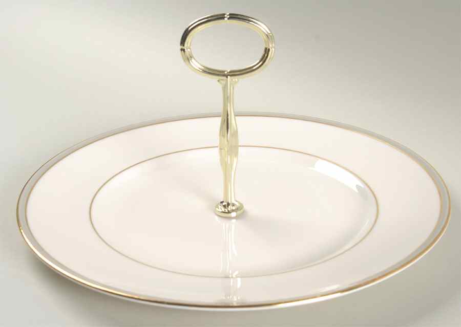 Oxford Gray Round Serving Plate with Handle (DP) by Royal Doulton-1