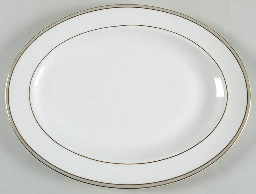 Oxford Gray 13" Oval Serving Platter by Royal Doulton-1