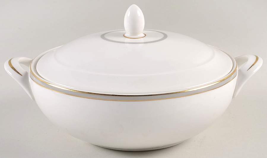 Oxford Gray Oval Covered Vegetable by Royal Doulton-1