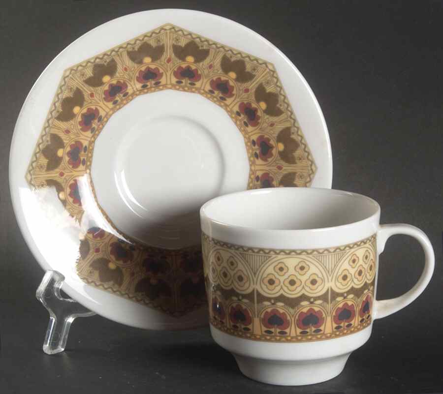 Parquet Flat Cup & Saucer Set by Royal Doulton-1