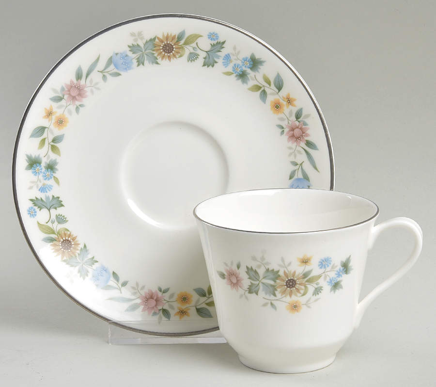 Pastorale Flat Cup & Saucer Set by Royal Doulton-1