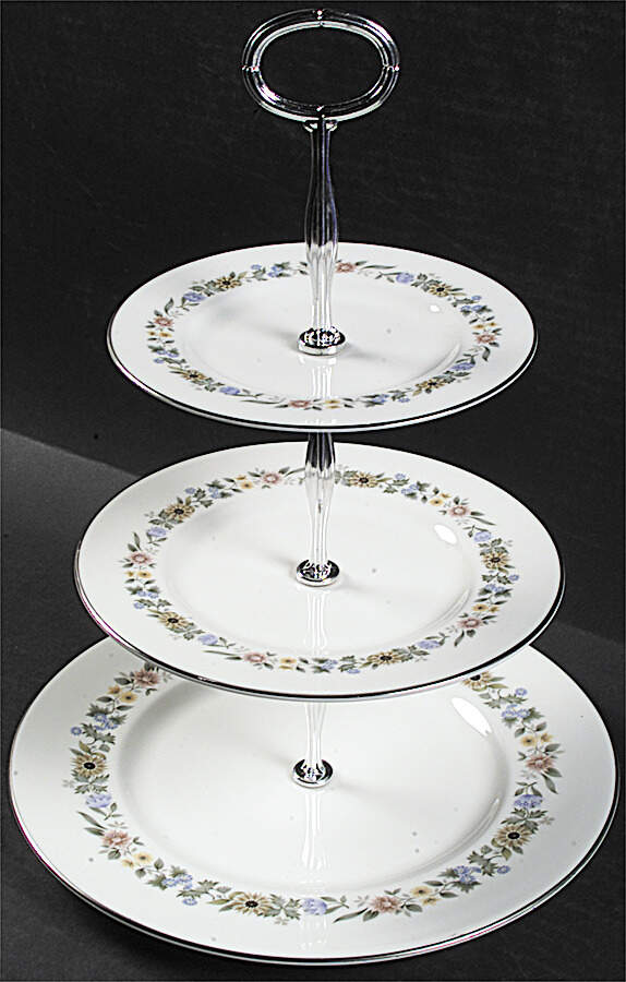 Pastorale 13 7/8"-14 1/4" 3-Tiered Serving Tray(DP,SP,BB) HC by Royal Doulton-1