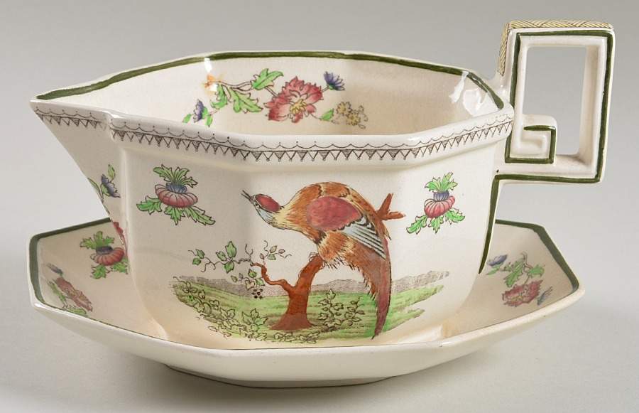 Pekin Gravy Boat with Attached Underplate by Royal Doulton-1