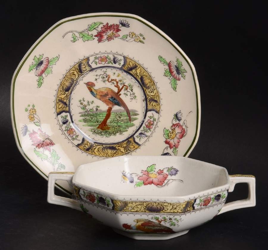 Pekin Flat Cream Soup Bowl & Saucer Set by Royal Doulton-1