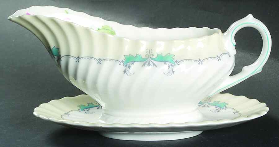 Picardy Gravy Boat with Attached Underplate by Royal Doulton-1