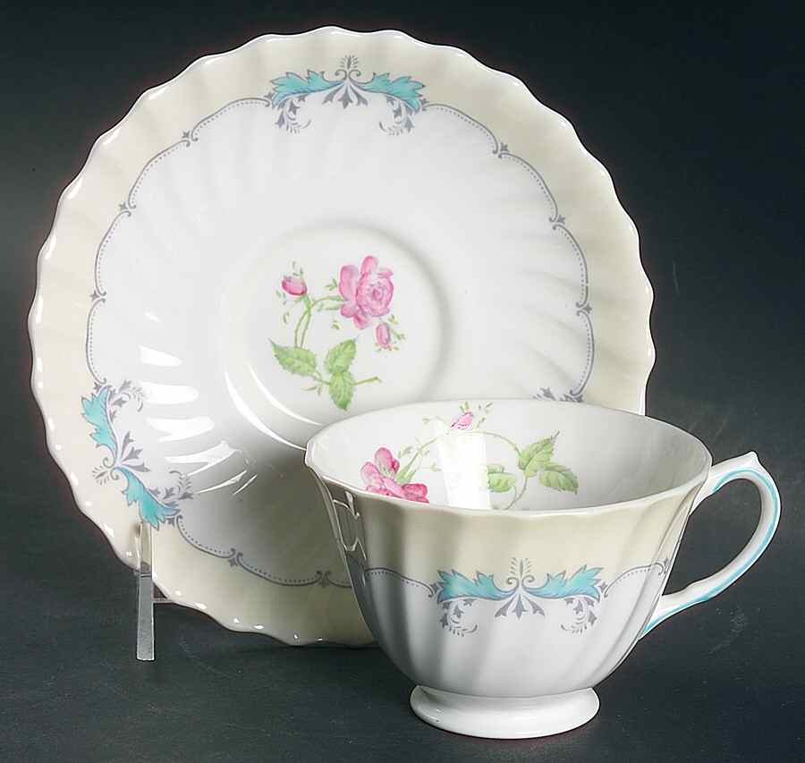 Picardy Footed Cup & Saucer Set by Royal Doulton-1